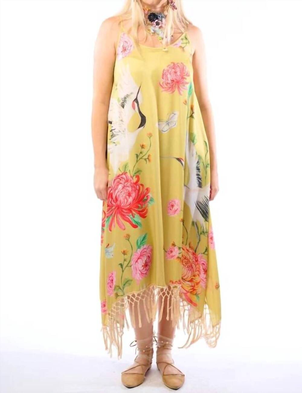 NEW ARATTA legend of the crane dress in oxidized eggplant